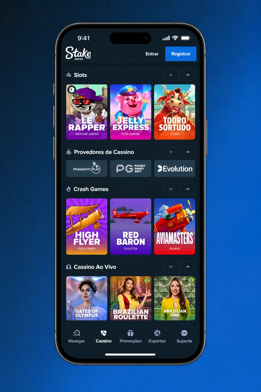 Ativando código promocional pelo app da Stake