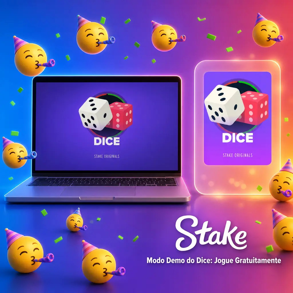 Modo demo do Dice no Stake com saldo fictício