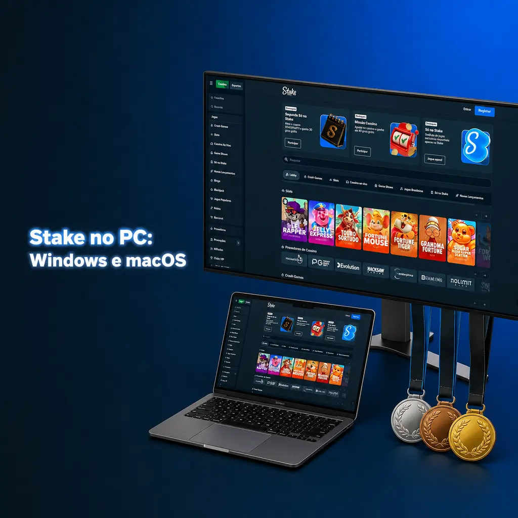Stake no navegador em computador Windows e macOS