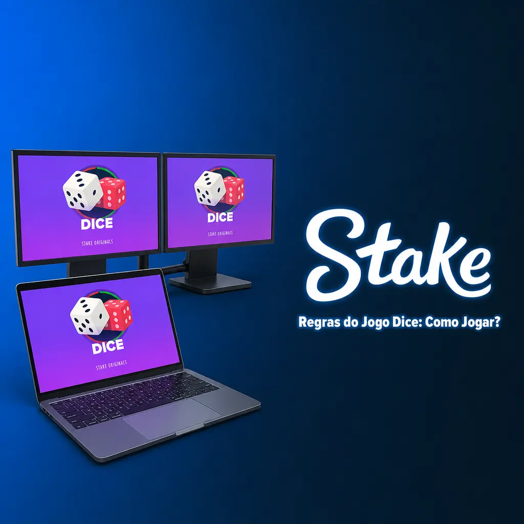 Dado virtual rolando no Stake Dice com resultado numérico entre 0 e 100