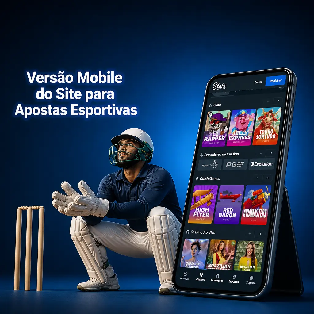 Versão mobile do site Stake em smartphone